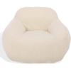 SAFAVIEH Couture Collection – Lorianna Cream Faux Fur Bean Bag Chair, Oversized Lounge Seating, Fully Assembled, Made in USA (SFV2010A)(White)
