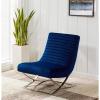 SAFAVIEH Couture Home Collection Ramsay Navy Tufted Velvet Upholstered Living Room Bedroom Office Lounge Accent Chair SFV4761A(Navy)