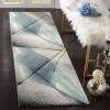 SAFAVIEH Hollywood Collection Area Rug – 9′ x 12′, Beige & Blue, Mid-Century Modern Design, Non-Shedding & Easy Care, Ideal for High Traffic Areas in Living Room, Bedroom (HLW715B)(Grey/Teal)