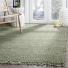 SAFAVIEH Natural Fiber Collection Area Rug – 8′ x 10′, Blue, Handmade Boho Fringe Woven Jute, Ideal for High Traffic Areas in Living Room, Bedroom (NF368E)(Green)