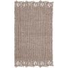 SAFAVIEH Natural Fiber Collection Area Rug – 8′ x 10′, Blue, Handmade Boho Fringe Woven Jute, Ideal for High Traffic Areas in Living Room, Bedroom (NF368E)(Grey)