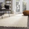 SAFAVIEH Natural Fiber Collection Area Rug – 8′ x 10′, Blue, Handmade Boho Fringe Woven Jute, Ideal for High Traffic Areas in Living Room, Bedroom (NF368E)(Ivory)