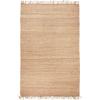 SAFAVIEH Natural Fiber Collection Area Rug – 8′ x 10′, Blue, Handmade Boho Fringe Woven Jute, Ideal for High Traffic Areas in Living Room, Bedroom (NF368E)(Natural)