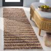 SAFAVIEH Natural Fiber Collection Area Rug – 8′ x 10′, Sage & Bleach, Handmade Jute, Ideal for Living Room, Bedroom, Home Office, Dining Space (NFB779W-8)(Natural/Brown)