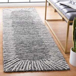 SAFAVIEH Abstract Collection Area Rug – 5′ x 8′, Black & Ivory, Handmade Wool, Ideal for High Traffic Areas in Living Room, Bedroom (ABT478Z)(Black/Ivory)