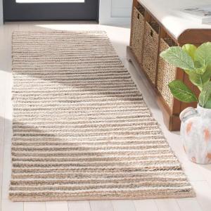 SAFAVIEH Area Rug 8×10 – Cape Cod Collection – Large – Natural & Green, Geometric Design, Ideal for Living Room, Bedroom, Office, Dining Space (CAP151Y)(Natural/Green)