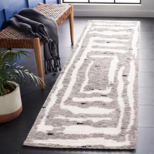 SAFAVIEH Area Rug 8×10 – Casablanca Collection – Large – Ivory & Grey, Hand-Knotted New Zealand Wool, Ideal for Living Room, Bedroom, Dining Space (CSB541F)(Ivory/Grey)