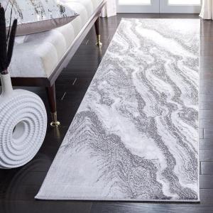SAFAVIEH Area Rug 8×10 – Craft Collection – Large – Blue & Grey, Modern Abstract Design, Non-Shedding & Easy Cleaning, Ideal for Living Room, Bedroom, Office, Dining Space (CFT844M)(Light Grey/Grey)