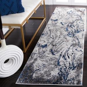 SAFAVIEH Area Rug 8×10 – Craft Collection – Large – Grey & Green, Modern Abstract Design, Non-Shedding & Easy Cleaning, Ideal for Living Room, Bedroom, Office, Dining Space (CFT864J)(Grey/Blue)