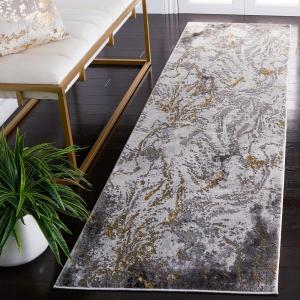 SAFAVIEH Area Rug 8×10 – Craft Collection – Large – Grey & Green, Modern Abstract Design, Non-Shedding & Easy Cleaning, Ideal for Living Room, Bedroom, Office, Dining Space (CFT864J)(Grey/Gold)