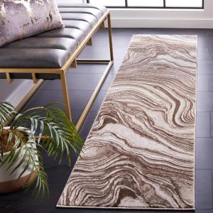 SAFAVIEH Area Rug 8×10 – Meadow Collection – Large – Rust & Ivory, Modern Abstract Design, Non-Shedding & Easy Cleaning, Ideal for Living Room, Bedroom, Office, Dining Space (MDW564P)(Brown/Beige)