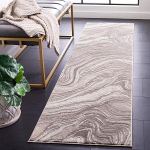 SAFAVIEH Area Rug 8×10 – Meadow Collection – Large – Rust & Ivory, Modern Abstract Design, Non-Shedding & Easy Cleaning, Ideal for Living Room, Bedroom, Office, Dining Space (MDW564P)(Beige)