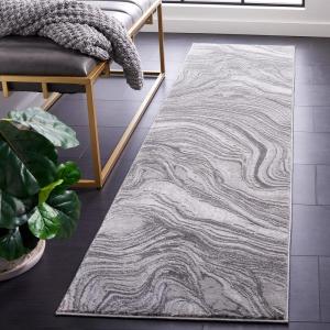 SAFAVIEH Area Rug 8×10 – Meadow Collection – Large – Rust & Ivory, Modern Abstract Design, Non-Shedding & Easy Cleaning, Ideal for Living Room, Bedroom, Office, Dining Space (MDW564P)(Grey)