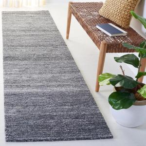 SAFAVIEH Area Rug 8×10 – Natural Fiber Collection – Large – Black & Natural, Handmade Flat Weave Jute, Farmhouse Geometric Design, Ideal for Living Room, Bedroom, Dining Space (NF379Z)(Dark Grey/Ivory)