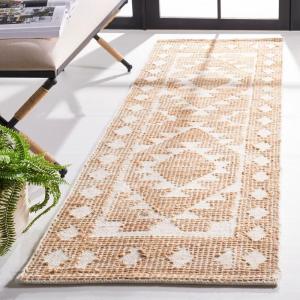 SAFAVIEH Area Rug 8×10 – Natural Fiber Collection – Large – Ivory & Natural, Handmade Jute & Wool, Rustic Farmhouse Boho Style, Ideal for Living Room, Bedroom, Dining Space (NF512A)(Ivory/Natural)