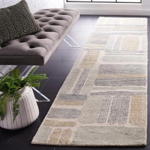SAFAVIEH Area Rug 8×10 – Natural Fiber Collection – Large – Ivory & Natural, Handmade Jute & Wool, Rustic Farmhouse Boho Style, Ideal for Living Room, Bedroom, Dining Space (NF512A)(Ivory/Grey)
