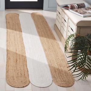 SAFAVIEH Area Rug 8×10 – Natural Fiber Collection – Large – Natural & Bleach Color, Handmade Jute, Ideal for Living Room, Bedroom, Dining Space (NF362A)(Natural/Bleach)