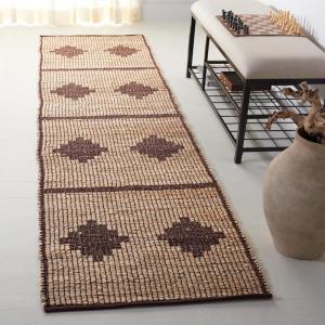 SAFAVIEH Area Rug 8×10 – Natural Fiber Collection – Large – Natural & Brown, Handmade Jute, Ideal for Living Room, Bedroom, Dining Space (NF878A)(Natural/Brown)