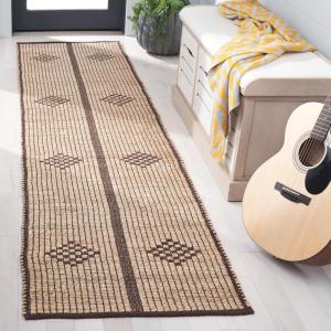 SAFAVIEH Area Rug 8×10 – Natural Fiber Collection – Large – Natural & Brown, Handmade Jute, Ideal for Living Room, Bedroom, Dining Space (NF899A)(Natural/Brown)