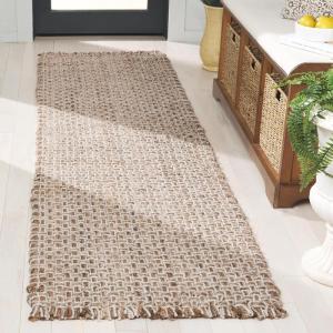 SAFAVIEH Area Rug 8×10 – Natural Fiber Collection – Large – Natural & Grey, Handmade Wool & Jute, Farmhouse Style, Ideal for Living Room, Bedroom, Dining Space (NF819A)(Natural/Grey)