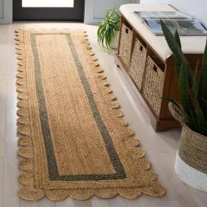 SAFAVIEH Area Rug 8×10 – Natural Fiber Collection – Large – Natural & Ivory, Handmade Jute, Rustic Farmhouse Style, Ideal for Living Room, Bedroom, Dining Space (NF896A)(Natural/Olive)
