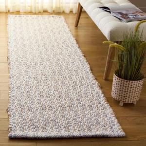SAFAVIEH Area Rug 8×10 – Natural Fiber Collection – Large – Natural & Ivory, Handmade Jute & Wool, Ideal for Living Room, Bedroom, Dining Space (NFB225A)(Natural/Light Blue)
