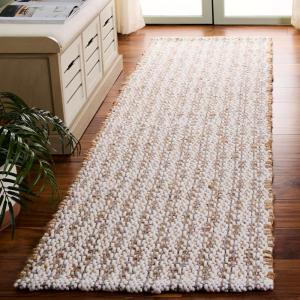 SAFAVIEH Area Rug 8×10 – Natural Fiber Collection – Large – Natural & Ivory, Handmade Jute & Wool, Ideal for Living Room, Bedroom, Dining Space (NFB225A)(Natural/Grey)
