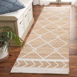 SAFAVIEH Area Rug 8×10 – Natural Fiber Collection – Large – Natural & Ivory, Handmade Wool & Jute, Farmhouse Style, Ideal for Living Room, Bedroom, Dining Space (NFB277A)(Natural/Ivory)
