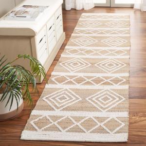 SAFAVIEH Area Rug 8×10 – Natural Fiber Collection – Large – Natural & Ivory, Handmade Wool & Jute, Rustic Farmhouse Boho Style, Ideal for Living Room, Bedroom, Dining Space (NFB276Z)(Natural/Ivory)