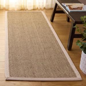 SAFAVIEH Area Rug 8×10 – Natural Fiber Collection – Large – Natural & Ivory, Seagrass, Ideal for Living Room, Bedroom, Dining Space (NF111J)(Natural/Ivory)