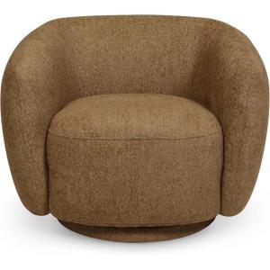 SAFAVIEH Couture – Florentina Swivel Accent Chair – Light Brown Performance Fabric – Fully Assembled – Ideal for Living Room, Bedroom, 18.5″ Seat Height (SFV2406A)(Light Brown)