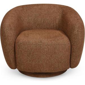 SAFAVIEH Couture – Florentina Swivel Accent Chair – Light Brown Performance Fabric – Fully Assembled – Ideal for Living Room, Bedroom, 18.5″ Seat Height (SFV2406A)(Brown)