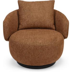 SAFAVIEH Couture – Hannalisa Swivel Accent Chair – Light Brown Performance Fabric – Fully Assembled – Ideal for Living Room, Bedroom, 16.5″ Seat Height (SFV2408A)(Brown)