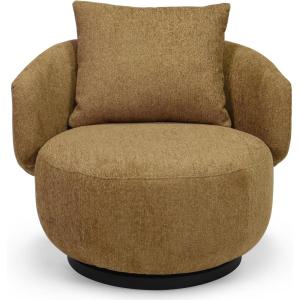 SAFAVIEH Couture – Hannalisa Swivel Accent Chair – Light Brown Performance Fabric – Fully Assembled – Ideal for Living Room, Bedroom, 16.5″ Seat Height (SFV2408A)(Light Brown)