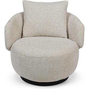 SAFAVIEH Couture – Hannalisa Swivel Accent Chair – Light Brown Performance Fabric – Fully Assembled – Ideal for Living Room, Bedroom, 16.5″ Seat Height (SFV2408A)(Taupe)