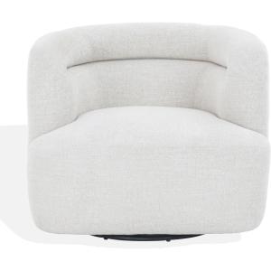 SAFAVIEH Couture – Joangela Barrel Back Swivel Accent Chair – Taupe Chenille – Fully Assembled, Solid Wood – Ideal for Living Room, Bedroom, 35″ W x 32.8″ D x 28.5″ H (SFV4887A)(Taupe)