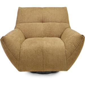 SAFAVIEH Couture – Layletta Swivel Accent Chair – Brown Performance Fabric – Fully Assembled – Ideal for Living Room, Bedroom, 17″ Seat Height (SFV2409B)(Light Brown)