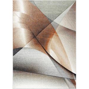 SAFAVIEH Hollywood Collection Area Rug – 9′ x 12′, Beige & Blue, Mid-Century Modern Design, Non-Shedding & Easy Care, Ideal for High Traffic Areas in Living Room, Bedroom (HLW715B)(Grey/Orange)