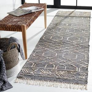 SAFAVIEH Natural Fiber Collection 8′ x 10′ Black/Ivory NFB406Z Handmade Boho Fringe Jute Living Room Dining Bedroom Area Rug(Black/Ivory)