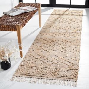 SAFAVIEH Natural Fiber Collection 8′ x 10′ Natural / Beige NFB407A Handmade Boho Fringe Jute Living Room Dining Bedroom Area Rug(Natural/Beige)