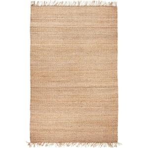 SAFAVIEH Natural Fiber Collection Area Rug – 8′ x 10′, Blue, Handmade Boho Fringe Woven Jute, Ideal for High Traffic Areas in Living Room, Bedroom (NF368E)(Natural)