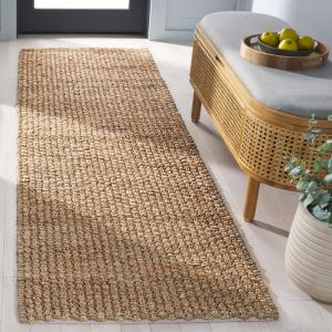 SAFAVIEH Natural Fiber Collection Area Rug – 8′ x 10′, Natural & Green, Handmade Jute, Ideal for Living Room, Bedroom, Home Office, Dining Space (NFB776Y-8)(Natural/Green)