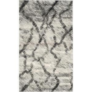 SAFAVIEH Retro Collection Area Rug – 5’3″ x 8′, Blue & Dark Blue, Modern Abstract Design, Non-Shedding & Easy Care, Ideal for High Traffic Areas in Living Room, Bedroom (RET2144-6570)(Light Grey/Black)