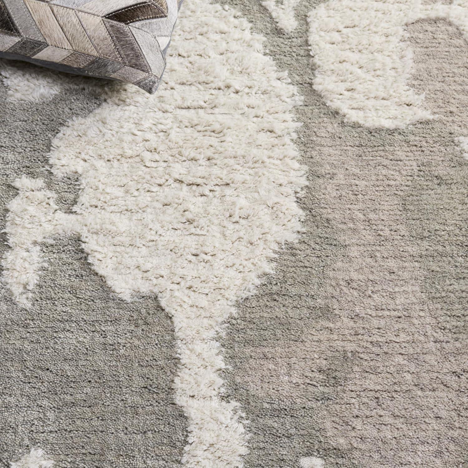 image:imageSAFAVIEH Area Rug 5x8 Casablanca Collection Grey amp Ivory Handmade Wool HighLow Shaggy Pile Ideal for Living Room Bedroom Dining Space CSB442FGreyIvory