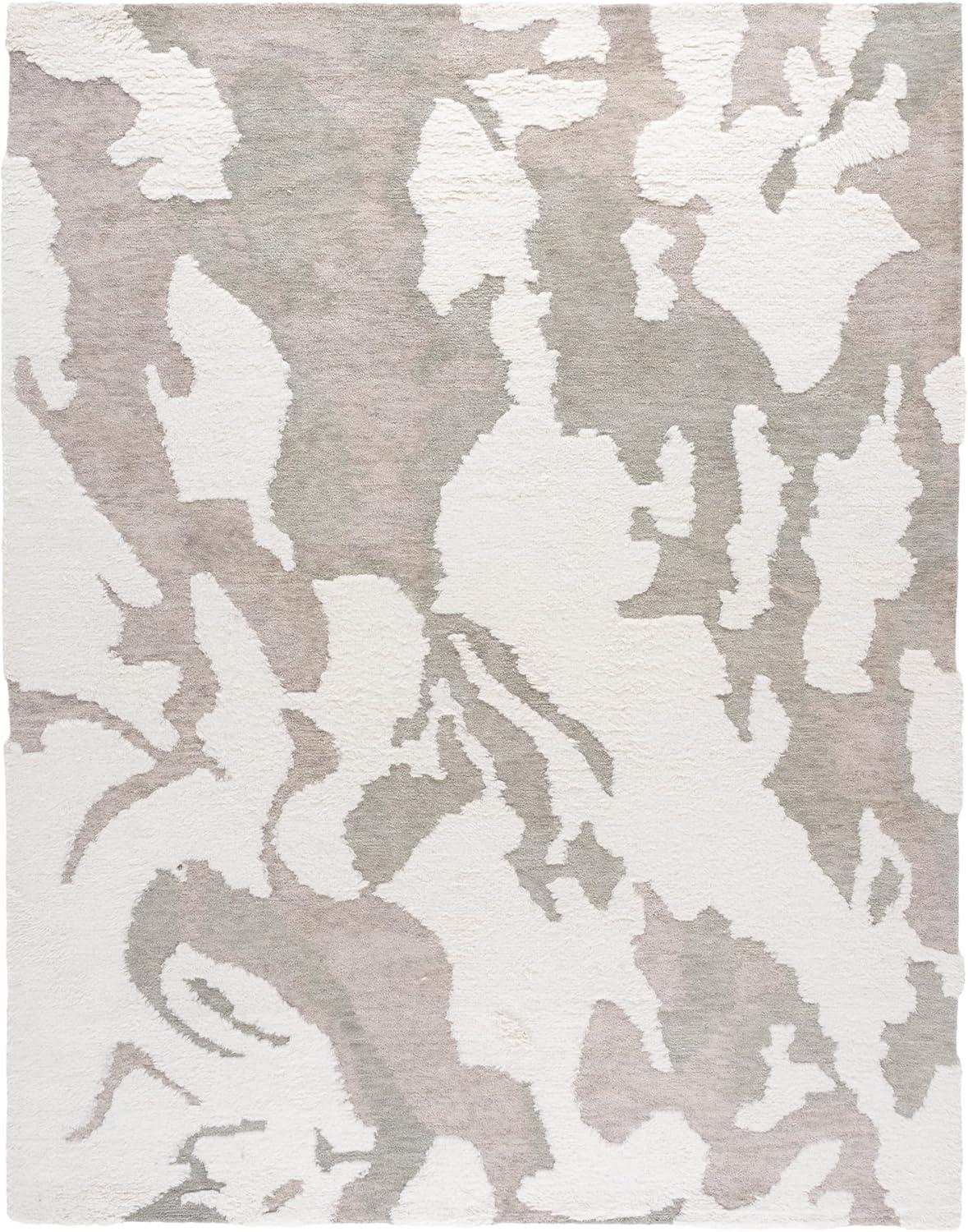 image:imageSAFAVIEH Area Rug 5x8 Casablanca Collection Grey amp Ivory Handmade Wool HighLow Shaggy Pile Ideal for Living Room Bedroom Dining Space CSB442FGreyIvory