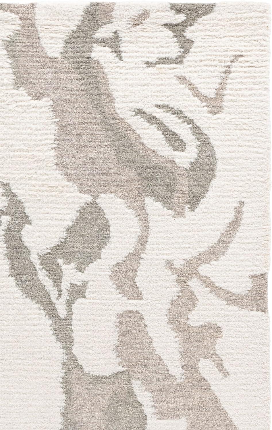 image:imageSAFAVIEH Area Rug 5x8 Casablanca Collection Grey amp Ivory Handmade Wool HighLow Shaggy Pile Ideal for Living Room Bedroom Dining Space CSB442FGreyIvory