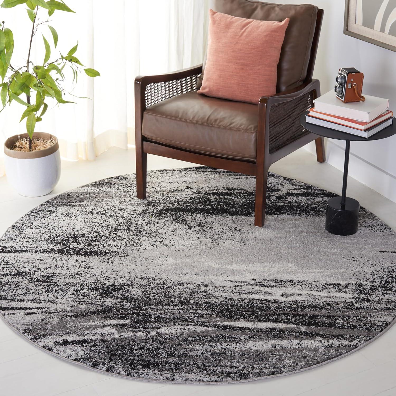 image:imageSAFAVIEH Area Rug 8x10 Adirondack Collection Large Silver amp Black Modern Abstract Design NonShedding amp Easy Cleaning Ideal for Living Room Bedroom Office Dining Space ADR112ASilverMulti