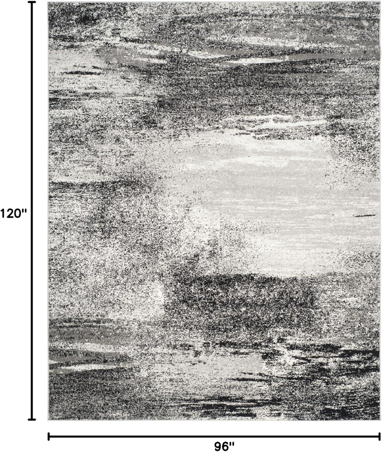 image:imageSAFAVIEH Area Rug 8x10 Adirondack Collection Large Silver amp Black Modern Abstract Design NonShedding amp Easy Cleaning Ideal for Living Room Bedroom Office Dining Space ADR112ASilverMulti