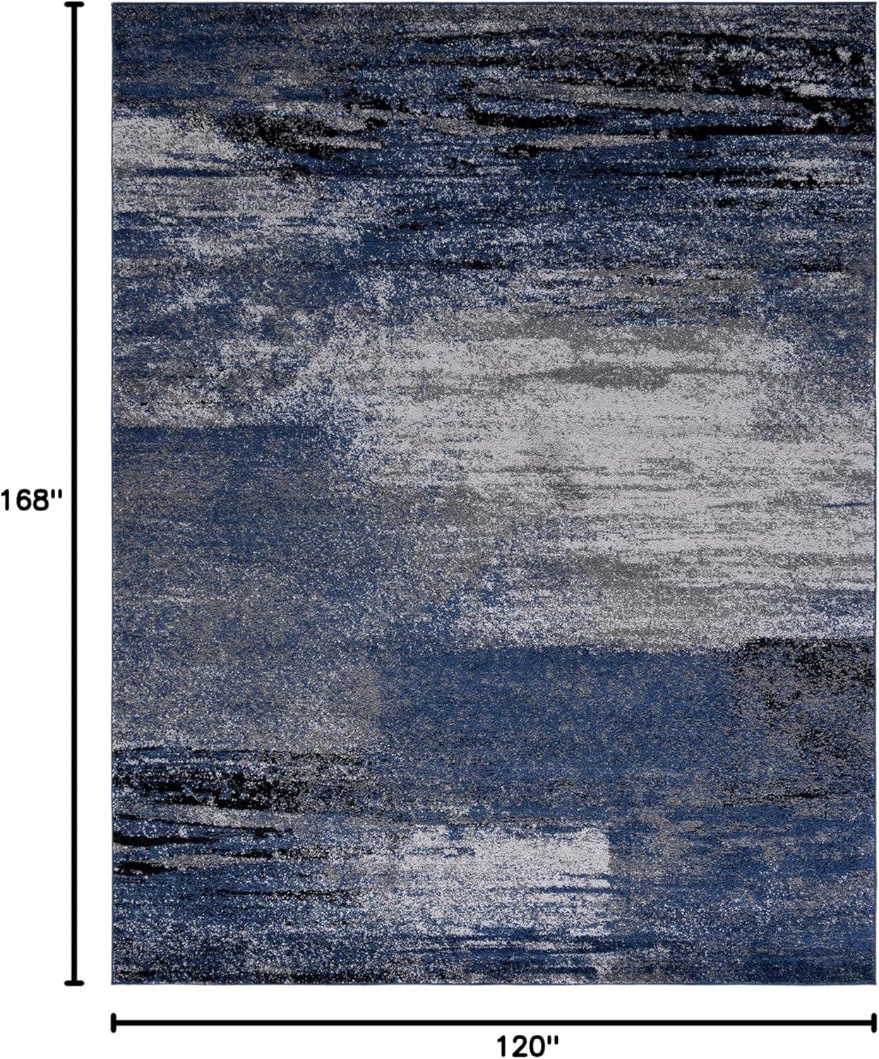 image:imageSAFAVIEH Area Rug 8x10 Adirondack Collection Large Silver amp Black Modern Abstract Design NonShedding amp Easy Cleaning Ideal for Living Room Bedroom Office Dining Space ADR112AGreyBlue
