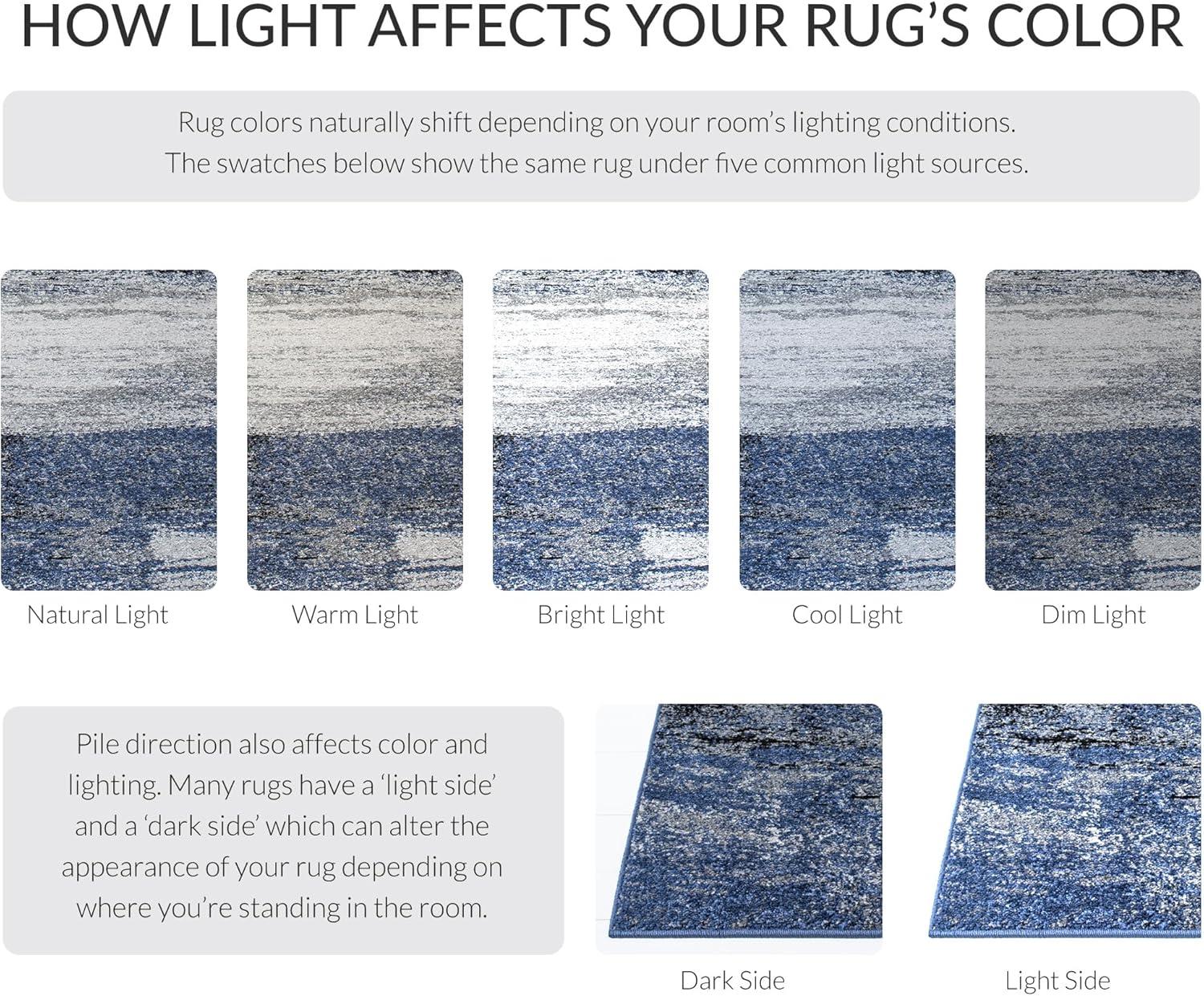 image:imageSAFAVIEH Area Rug 8x10 Adirondack Collection Large Silver amp Black Modern Abstract Design NonShedding amp Easy Cleaning Ideal for Living Room Bedroom Office Dining Space ADR112AGreyBlue